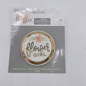 NWT Ceramic Flower Girl Pin